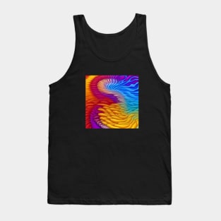 Feathered Flow Abstract Design Tank Top